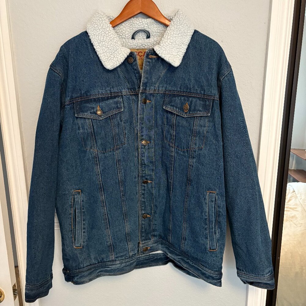 Vintage Oscar Jeans Denim Sherpa Jacket 3XL
